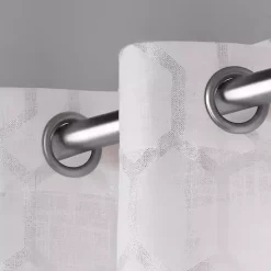 Kirklands Home Curtains & Drapes|White Paton Curtain Panel Set, 108 in.