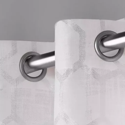 Kirklands Home Curtains & Drapes|White Paton Curtain Panel Set, 108 in.