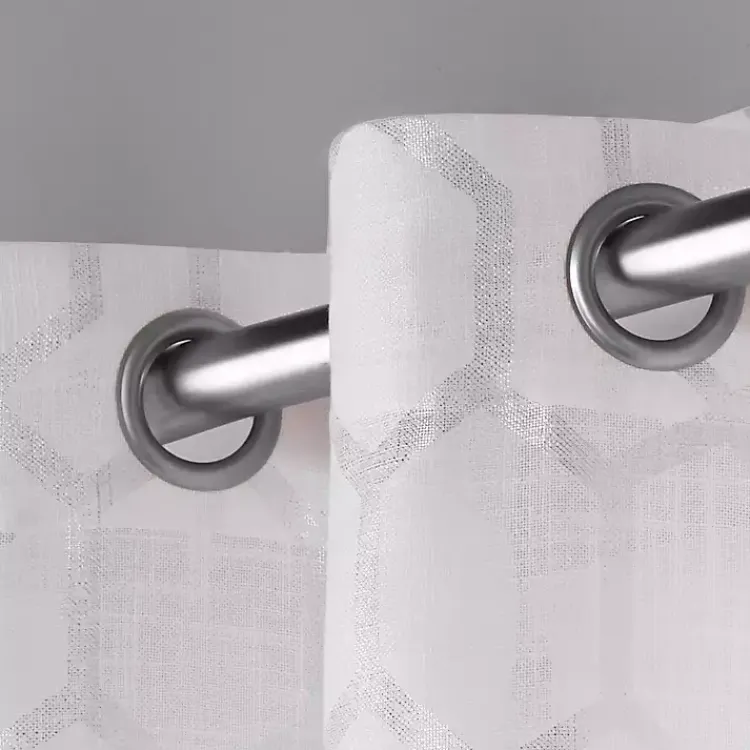 Kirklands Home Curtains & Drapes|White Paton Curtain Panel Set, 108 in.