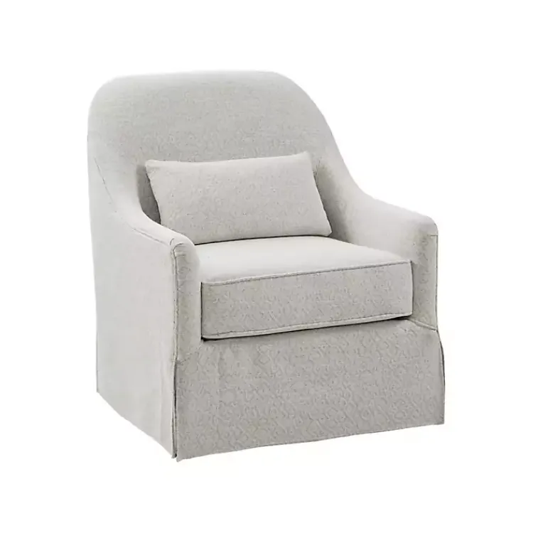 Kirklands Home Accent Chairs|Patterned Upholstered Swivel Glider Chair White