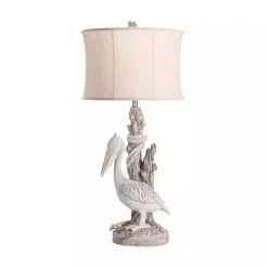 Kirklands Home Table Lamps|White Pelican Coastal Table Lamp Ivory