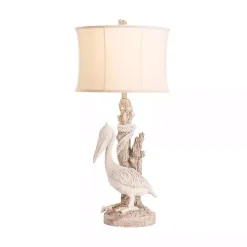 Kirklands Home Table Lamps|White Pelican Coastal Table Lamp Ivory