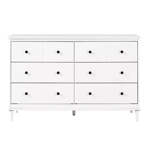 Kirklands Home Dressers & Chests|Pine 6-Drawer Modern Dresser White