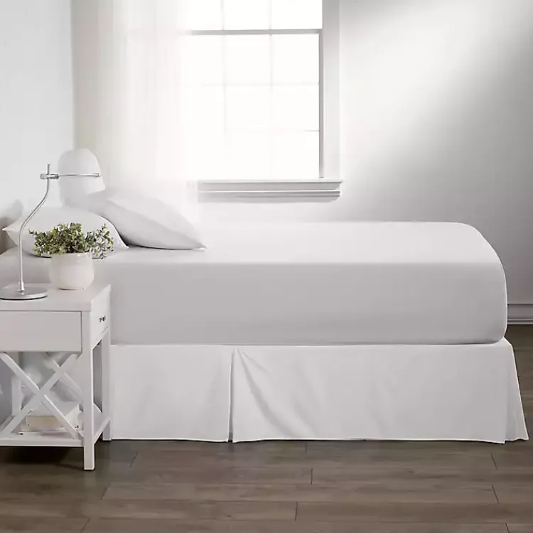 Kirklands Home Bedding Essentials|Pleated Microfiber Twin Bed Skirt White