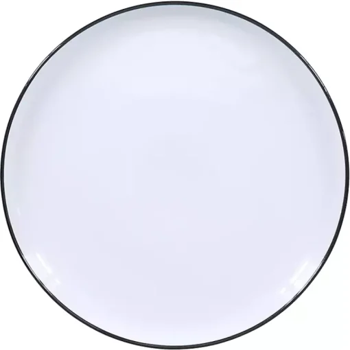 Kirklands Home Dinnerware|Porcelain Black Trim 16-pc. Dinnerware Set White