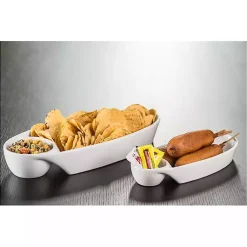 Kirklands Home Serving & Entertaining|Porcelain Chip & Dip Bowls, Set of 2 White