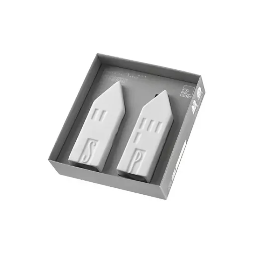 Kirklands Home Kitchen Accessories|Porcelain House Shaped Salt & Pepper Shakers White