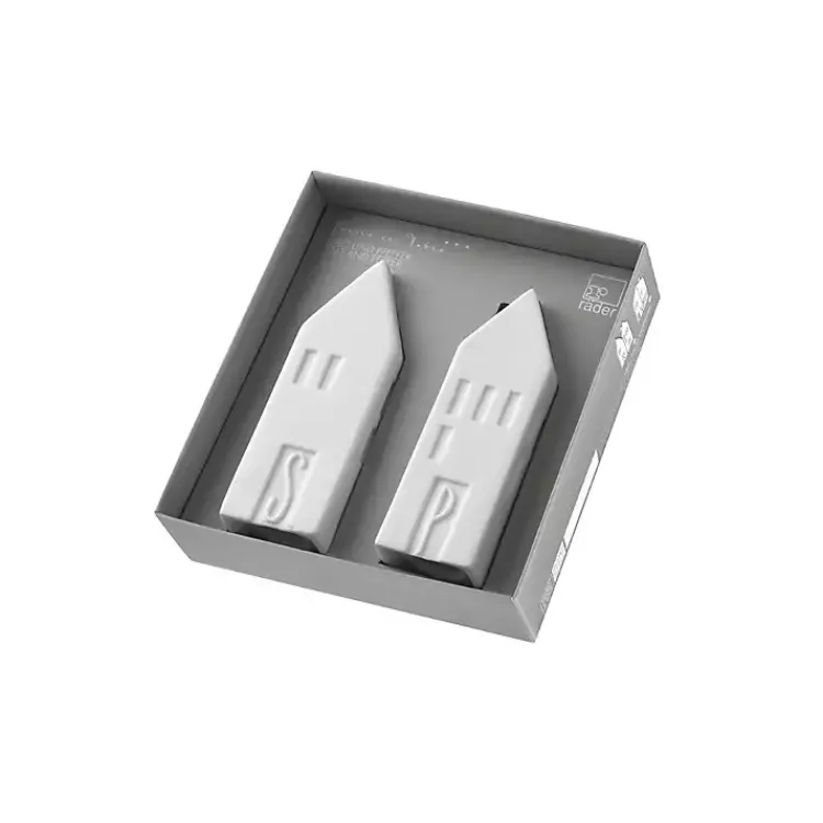 Kirklands Home Kitchen Accessories|Porcelain House Shaped Salt & Pepper Shakers White