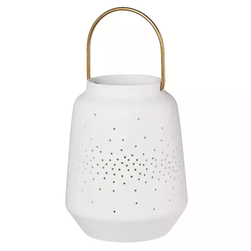 Sale Porcelain Lantern with Brass Handle, 5 in. Lanterns