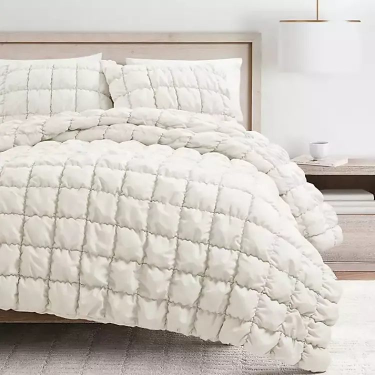 Kirklands Home Comforters|Puff 3-pc. Full/Queen Comforter Set White