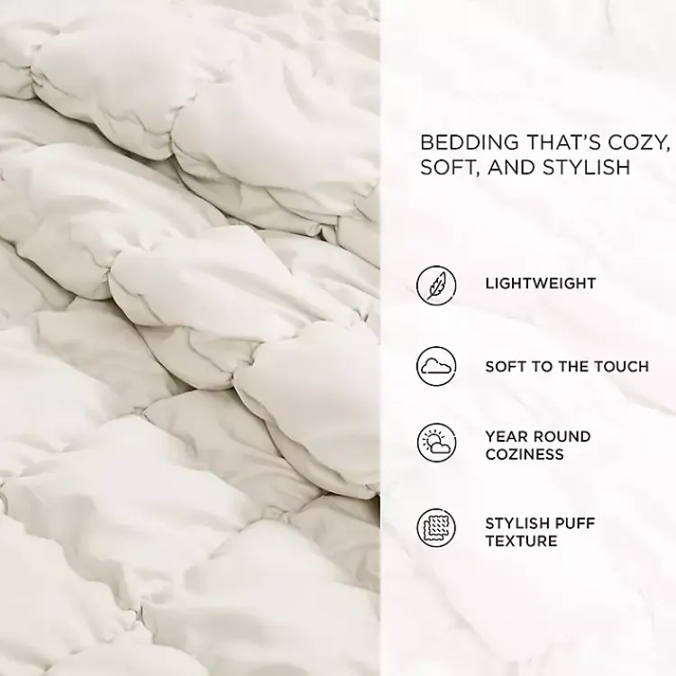 Kirklands Home Comforters|Puff 3-pc. Full/Queen Comforter Set White