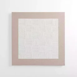 Kirklands Home Canvas Art|White Raked Checkered Canvas Art Print
