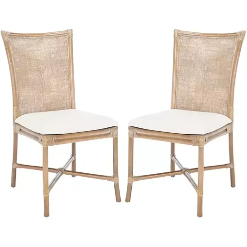 Kirklands Home Dining Chairs|Rattan Chiara Dining Chairs, Set of 2 White