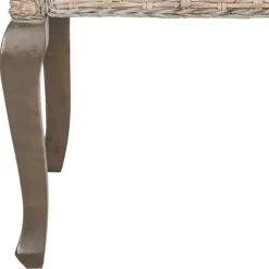 Kirklands Home Dining Chairs|White Rattan Curved Legs Dining Chairs, Set of 2