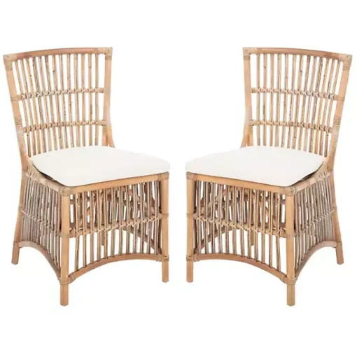 Kirklands Home Dining Chairs|Rattan Erika Dining Chairs, Set of 2 White