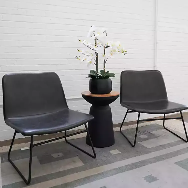 Hot White Real Touch Orchid Arrangement in Black Pot Arrangements & Greenery