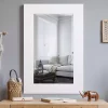Kirklands Home Framed Mirrors|White Rectangular Beveled Wall Mirror