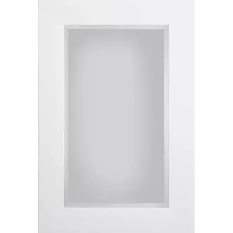 Kirklands Home Framed Mirrors|White Rectangular Beveled Wall Mirror