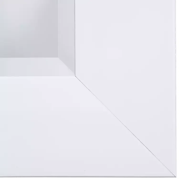 Kirklands Home Framed Mirrors|White Rectangular Beveled Wall Mirror