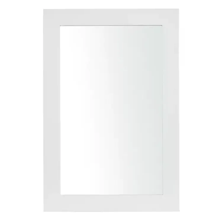 Kirklands Home Framed Mirrors|White Rectangular Wood Wall Mirror