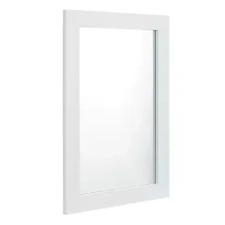 Kirklands Home Framed Mirrors|White Rectangular Wood Wall Mirror