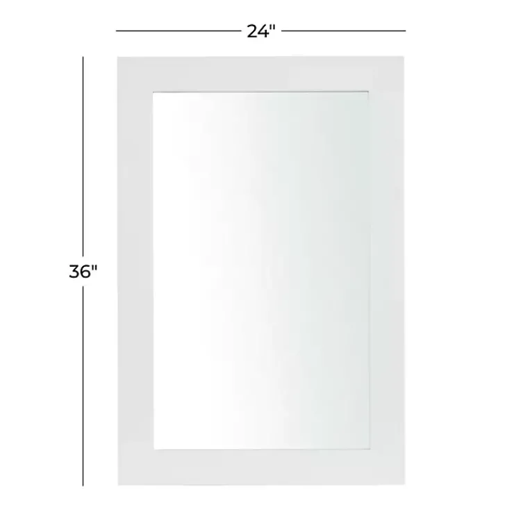 Kirklands Home Framed Mirrors|White Rectangular Wood Wall Mirror