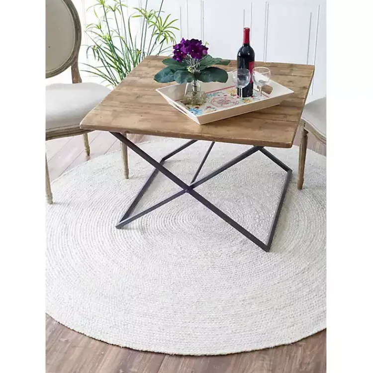 Kirklands Home Area Rugs|Reno Woven Round Area Rug, 4 ft. White
