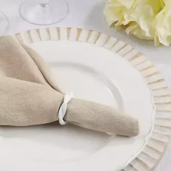 Kirklands Home Table Linens|Resin Twisted Napkin Rings, Set of 4 White