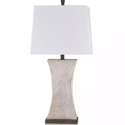 Kirklands Home Table Lamps|Ribbed Concave Table Lamp White