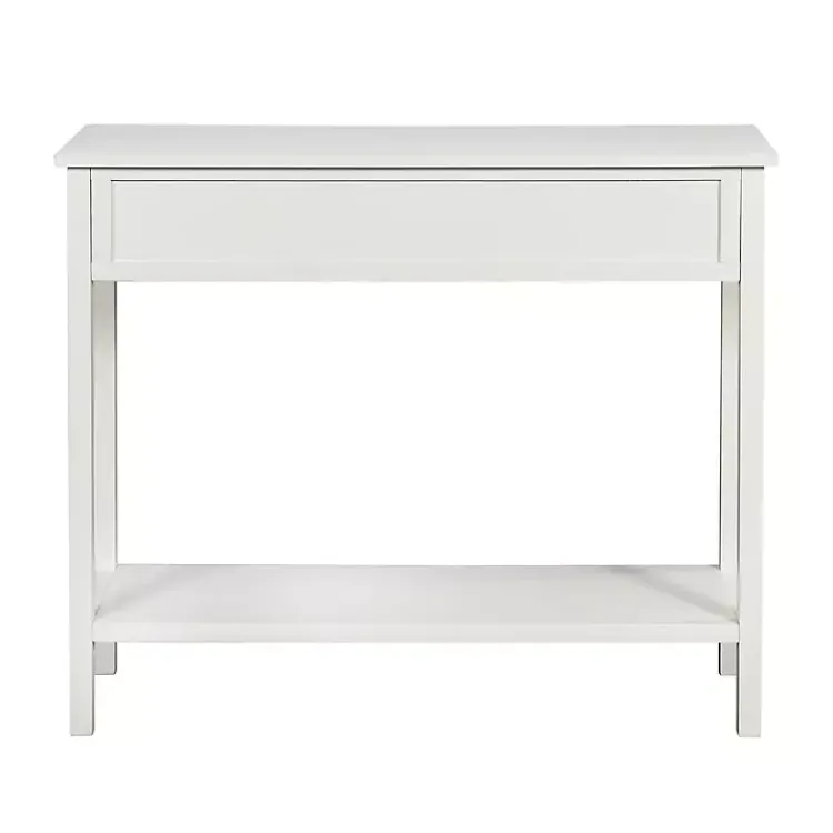 Kirklands Home Console Tables|Ribbed Wood 2-Drawer Colleen Console Table White