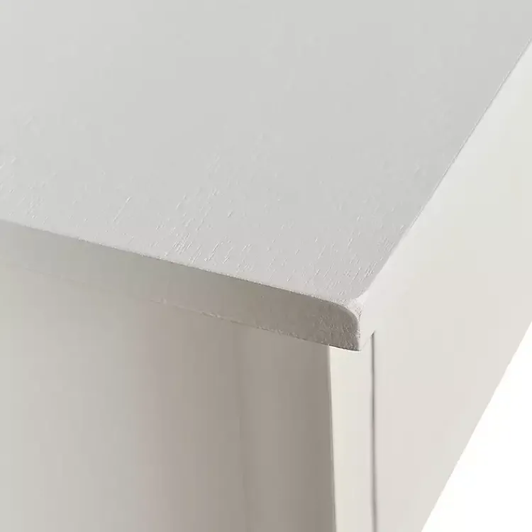 Kirklands Home Console Tables|Ribbed Wood 2-Drawer Colleen Console Table White