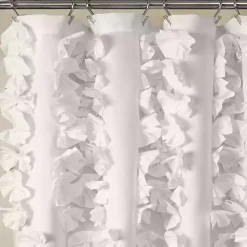 Kirklands Home Shower Curtains|Riley Cascading Bows Shower Curtain White