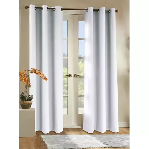 Kirklands Home Curtains & Drapes|Room Darkening Curtain Panel Set, 72 in. White