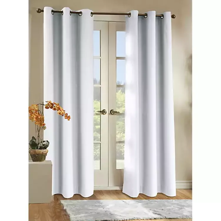 Kirklands Home Curtains & Drapes|Room Darkening Curtain Panel Set, 72 in. White