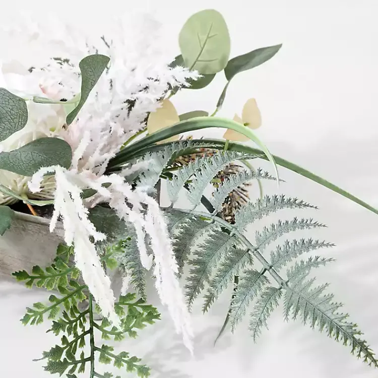Sale White Rose Fern Plant Arrangement Arrangements & Greenery