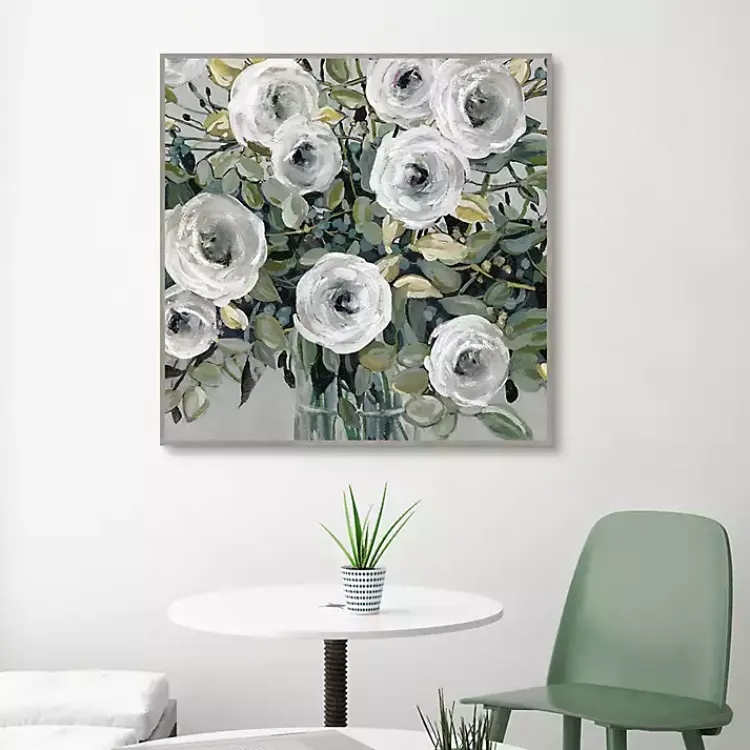 Kirklands Home Framed Art|White Rose Parade Framed Canvas Art Print