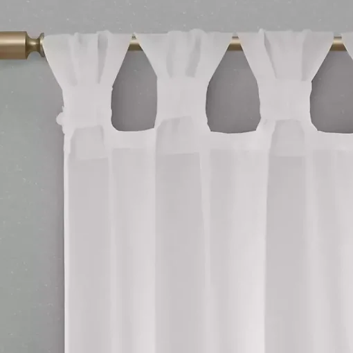 Kirklands Home Curtains & Drapes|Rosette Tab Top Curtain Panel, 63 in. White