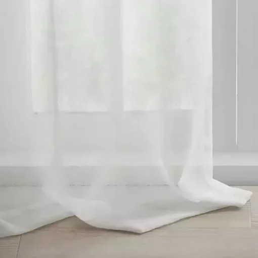Kirklands Home Curtains & Drapes|Rosette Tab Top Curtain Panel, 95 in. White