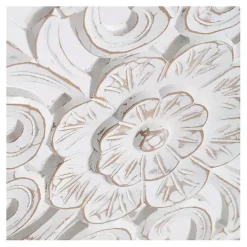 Kirklands Home Wall Plaques|Round Medallion Wood Plaque White