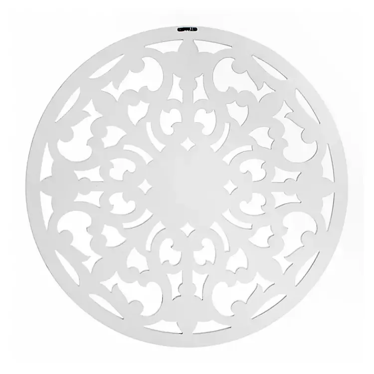 Kirklands Home Wall Plaques|Round Medallion Wood Plaque White