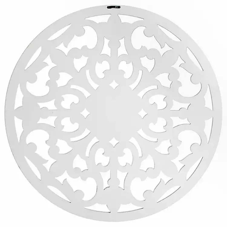 Kirklands Home Wall Plaques|Round Medallion Wood Plaque White
