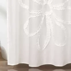 Kirklands Home Shower Curtains|Ruffle Flower Shower Curtain White