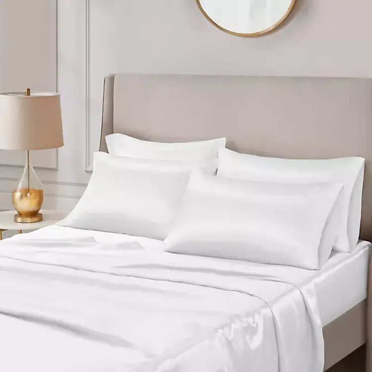 Kirklands Home Bed Sheets|Satin 6-pc. King Sheet Set White