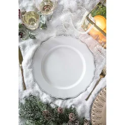 Kirklands Home Serving & Entertaining|Scalloped Beaded Rim Chargers, Set of 4 White