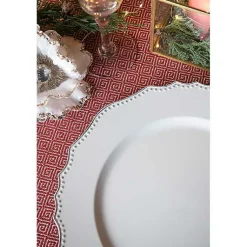 Kirklands Home Serving & Entertaining|Scalloped Beaded Rim Chargers, Set of 4 White