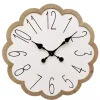 Kirklands Home Clocks|White Scalloped Wood Wall Clock