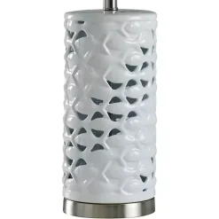 Kirklands Home Table Lamps|White School of Fish Open Work Table Lamp Blue