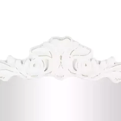 Kirklands Home Decorative Mirrors|White Scroll Arched Rectangle Wall Mirror
