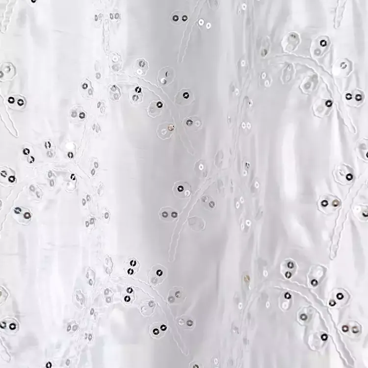 Kirklands Home Shower Curtains|Sequined Shower Curtain White