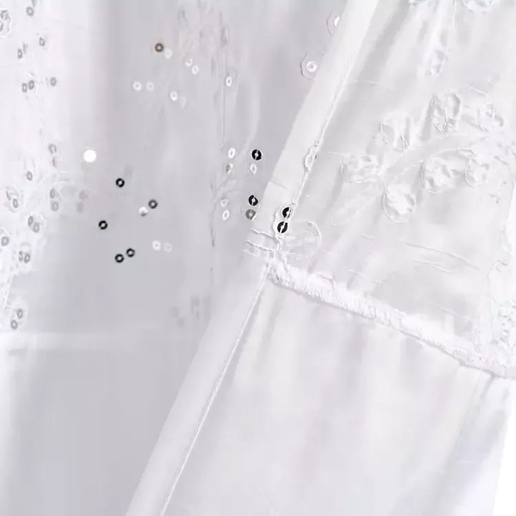 Kirklands Home Shower Curtains|Sequined Shower Curtain White